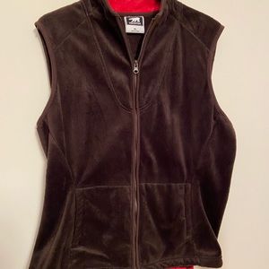 Ladies long pile velour vest, size XL